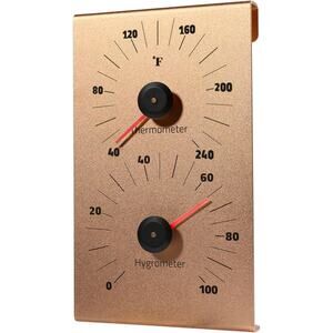 Premium Aluminum Sauna Thermometer Hygrometer Large Numbers Heat Resistant